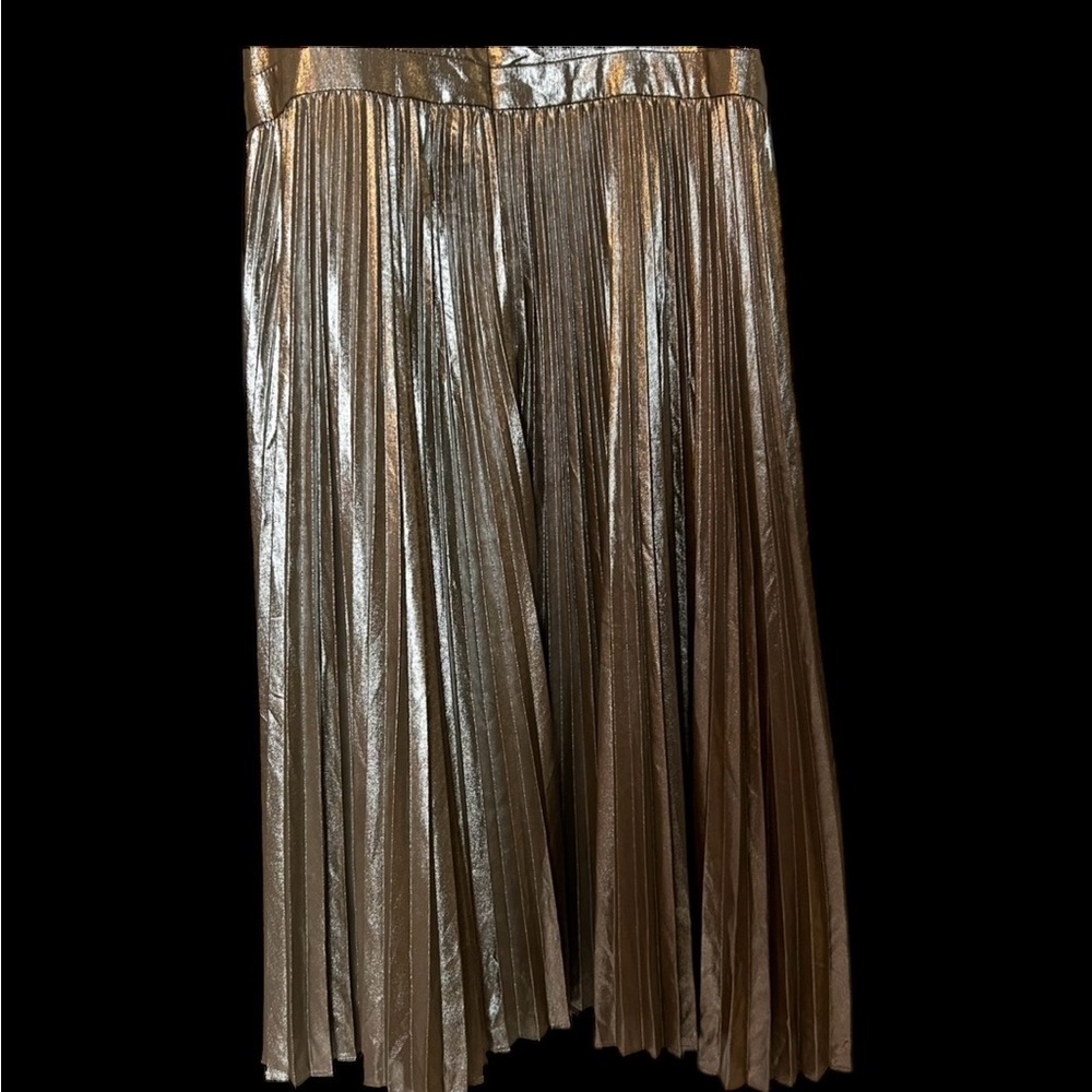 Ann Taylor Metallic Silver Halter Midi Dress - Picture 4 of 15